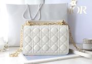 Dior Jolie Mini Top Handle Bag White Lambskin Leather - 22x14x8cm - 5