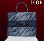 Dior Book Tote Bag Large Bag Denim Oblique Jacquard - 42x35x18.5cm - 1