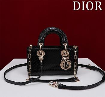 Dior Lady D-Joy Micro Bag Black Python - 16x9x5cm  