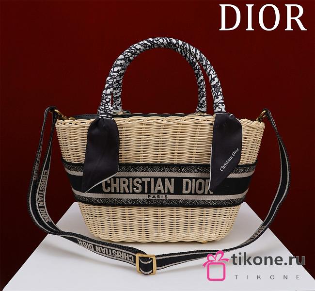 Dior Hat Basket Bag Natural Wicket - 35x20.5x11cm - 1