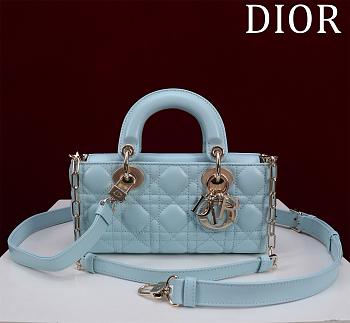 Dior Small Lady D-Joy Bag Baby Blue - 22x12x6.5cm