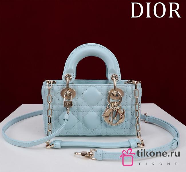 Dior Micro Lady D-joy Bag Baby Blue - 16.5x6x10cm - 1