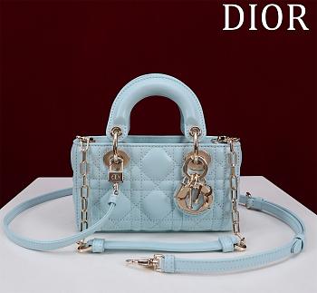 Dior Micro Lady D-joy Bag Baby Blue - 16.5x6x10cm