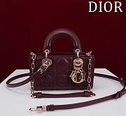 Dior Micro Lady D-joy Bag Burgundy - 16.5x6x10cm - 1