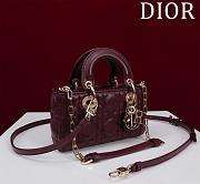 Dior Micro Lady D-joy Bag Burgundy - 16.5x6x10cm - 3