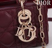 Dior Micro Lady D-joy Bag Burgundy - 16.5x6x10cm - 2