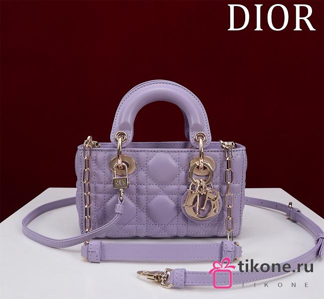 Dior Micro Lady D-joy Bag Violet - 16.5x6x10cm - 1