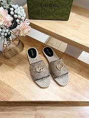 Gucci Espadrille Slide Grey Marmont Verde - 4