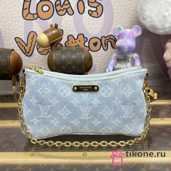 LV Liv Pochette Blue Denim M83532 - 24.5x13.5x6.5cm - 1