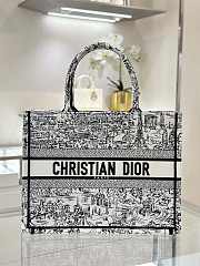 Dior Book Tote Bag Medium Paris Allover Embroidery - 36x18x28cm - 1