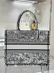 Dior Book Tote Bag Medium Paris Allover Embroidery - 36x18x28cm - 3