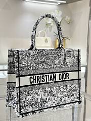 Dior Book Tote Bag Medium Paris Allover Embroidery - 36x18x28cm - 2