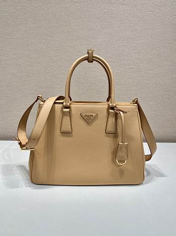 Prada Galleria Large Beige Leather Bag - 32x22x13cm