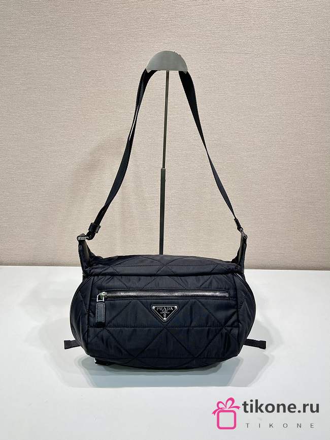 Prada Nylon Stick Black Canvas Shoulder Bag - 27x15.5x4cm - 1