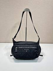 Prada Nylon Stick Black Canvas Shoulder Bag - 27x15.5x4cm - 1