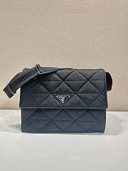 Prada Triangle-Logo Quilted Crossbody Bag - 36x28x14cm - 1