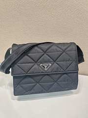 Prada Triangle-Logo Quilted Crossbody Bag - 36x28x14cm - 4