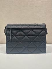 Prada Triangle-Logo Quilted Crossbody Bag - 36x28x14cm - 2