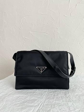 Prada Tessuto Nylon Black Shoulder Bag - 30×11×22cm 