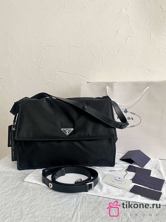 Prada Re-Nylon Large Black Padded Shoulder Bag - 36×17×27cm  - 1