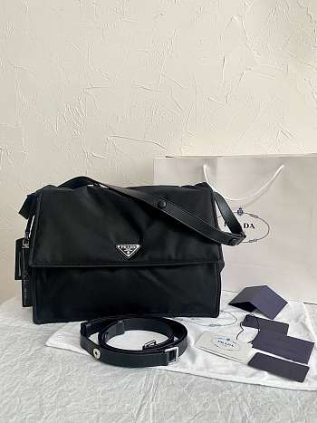 Prada Re-Nylon Large Black Padded Shoulder Bag - 36×17×27cm 