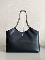 Prada Shopping Bag In Black Leather Handbag - 40×22×27cm - 1