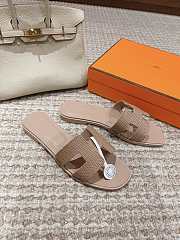 Hermes Oran Sandal Lizard Brown  - 1