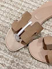 Hermes Slippers Brown Lizard - 3