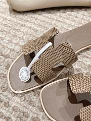 Hermes Oran Sandal Lizard Elephant Grey - 4