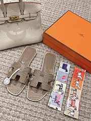 Hermes Slippers Elephant Grey Lizard 01 - 2