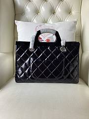 Chanel Rigid Black Quilted Leather Handle Flap Bag - 31x25x8cm - 2