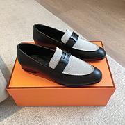 Hermes Loafers Natural Canvas Black Leather  - 1