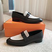 Hermes Loafers Natural Canvas Black Leather  - 3