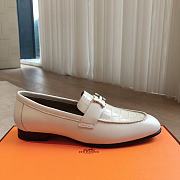 Hermes Loafers White Leather  - 5