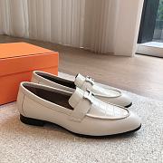 Hermes Loafers White Leather  - 4