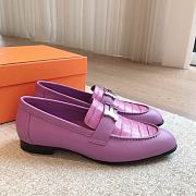 Hermes Loafers Purple Leather  - 4