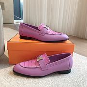 Hermes Loafers Purple Leather  - 3