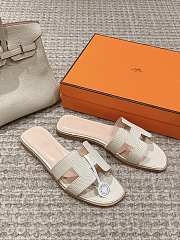 Hermes Slippers White Lizard - 1