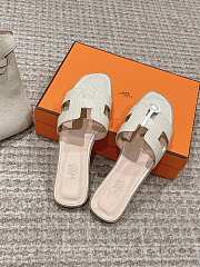 Hermes Slippers White Lizard - 2