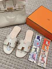 Hermes Slippers White Lizard - 5