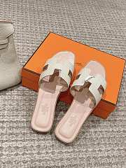 Hermes Slippers White Lizard 02 - 4