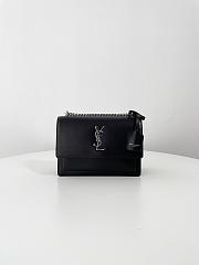 YSL Calfskin Medium Monogram Sunset Black - 22x8x16cm - 1