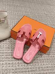 Hermes Slippers Pink Lizard - 5