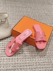 Hermes Slippers Pink Lizard - 2