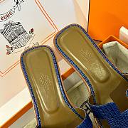 Hermes Slippers Blue Lizard  - 5