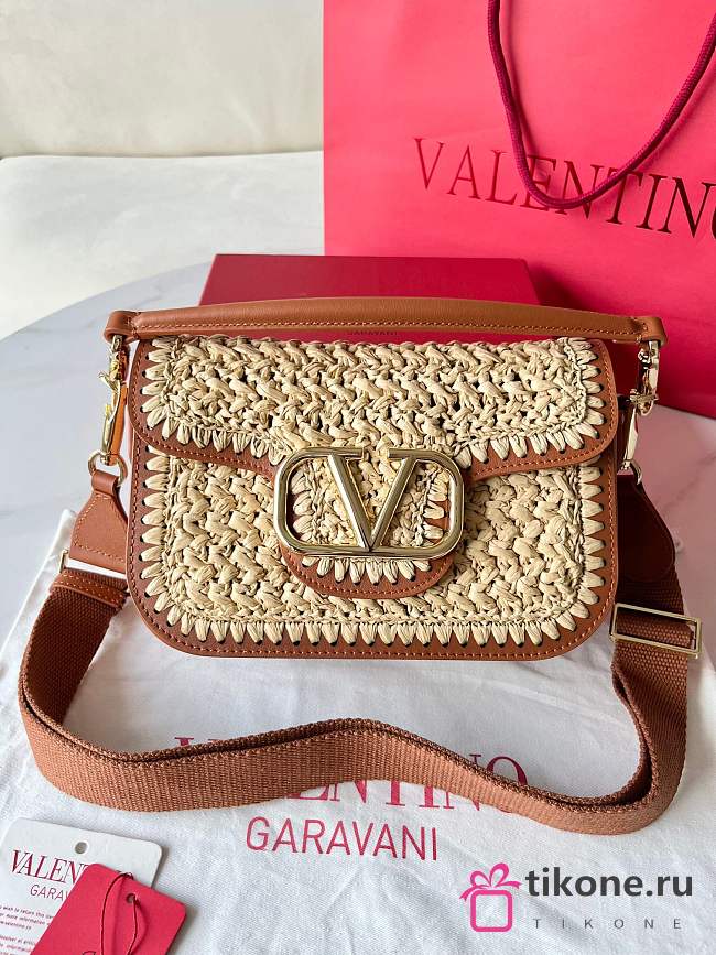 Valentino Garavani Natural Raffia Bag - 23.5x18x8cm - 1