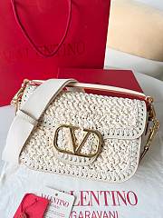 Valentino Garavani White Raffia Bag - 23.5x18x8cm - 3