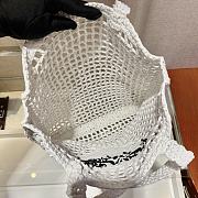 Prada Yarn Raffia Crochet Embroidered White Tote Bag - 36x38x3cm - 4