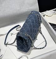 Chanel Denim Quilted Medium Flap Blue Bag - 26x18x7cm - 5