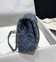 Chanel Denim Quilted Medium Flap Blue Bag - 26x18x7cm - 4